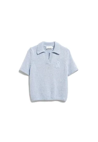 Armedangels - ICONIC Å COTTON POLO SWEATER mistblue - Gr. - M