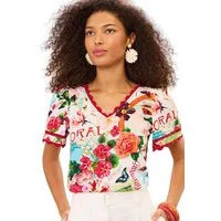 Love & Roses T-Shirt Love & Roses T-Shirt mit Bogenkante, Regular (1-tlg)