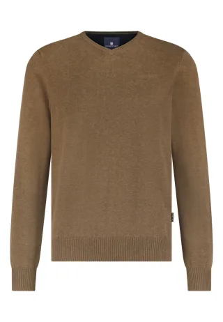 State of Art - Pullover mit V-Ausschnitt braun - Gr. - 3XL