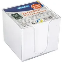 Stylex Schreibwaren Notizzettel Zettelbox mit 700 Blatt weiße Notizzettel / Farbe: transparent klar