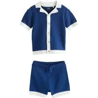 Next Hemd & Hose Gestricktes Polohemd und Shorts im Set (2-tlg)