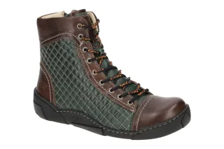 Eject 20237.002 ICE Damen Stiefeletten brown/green Echtleder Profilsohle rund