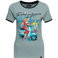 QueenKerosin Print-Shirt Rome for Lovers (1-tlg) mit italienischem Artwort-Motiv