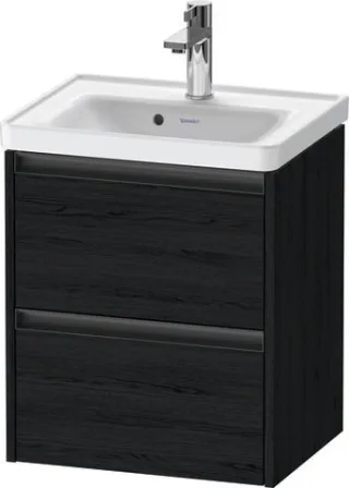 Duravit Ketho.2 Waschtischunterbau wandhängend Eiche Schwarz Matt 484x375x549 mm - K25280016160000 K25280016160000