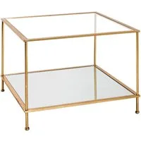 HAKU Beistelltisch Sofatisch, Wohnzimmertisch (1-St), quadratisch - aus Metall Gold B/T/H 60/60/45 cm