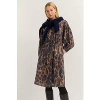 bugatti Blusenkleid Leo-Muster mit Bindegurt und aus Baumwolle