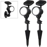 GLOBO LIGHTING LED Gartenstrahler, LED-Leuchtmittel fest verbaut, Außenleuchte Solarlampe Solarleuchte Steckleuchte Lampe Garten