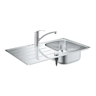 Grohe Einbauspüle-Set 31565SD1 86x50cm, 1 Becken, mit Einhebel-Spültischarmatur, Edelstahl