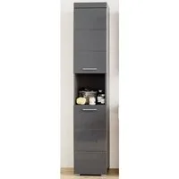 trendteam Hochschrank Amanda Highboard Regal Multifunktionsschrank Standschrank Grau 37x190x31cm
