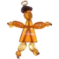 Firetti Kettenanhänger Schmuck Geschenk Halsschmuck Anhänger für Halskette Bernstein Puppe, Made in Germany - mit Bernstein