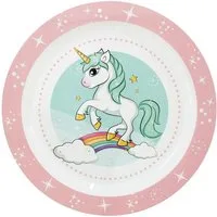 Unicorn Academy Brotteller Rainbow Kinder Teller Mikrowellengeeignet für zu Hause