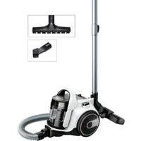 BOSCH Bodenstaubsauger Serie 2 BGS05AAA1, Hygiene-Filter, kompakt, platzsparend, leicht, 700 W, beutellos, für Parkett/Teppich/Fliesen, hohe Saugkraft, langes Kabel, weiß