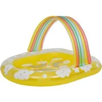 SunClub Planschbecken Kinderpool 144x128x84 cm, (Einzelpack, 1-tlg., aufblasbares Kinderbecken), Regenbogen und Wolken Planschbecken