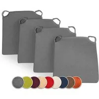 sunnypillow Stuhlkissen 4er Set Kissen Maße: 42 (vorne), 35 (hinten) x 40 x 5 cm
