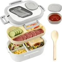 nsihing Lunchbox Große Bento Box mit 2 Fächern und Besteck, (Brotdose Lunchbox Erwachsene und Büro 1200ml, Auslaufsichere), für Schule Arbeit Männer Frauen und Kinder
