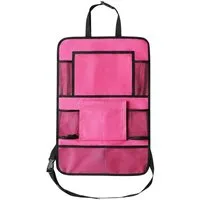 Wisam Rücksitzorganizer Auto-Organizer für Vordersitze mit Fächern Rosa