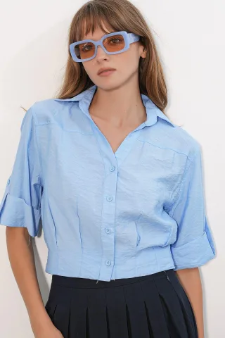 Oversized Cropped Shirt