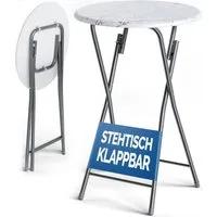 Casaria Stehtisch (1-St), Klappbar 110cm Hoch Rund Ø60cm Garten Camping Bistrotisch Partytisch