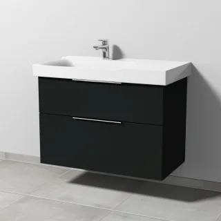 Sanipa 3way Waschtischunterbau zu Geberit Xeno2 Waschtisch mit 2 Auszügen, Vulkan-Matt UP6621V