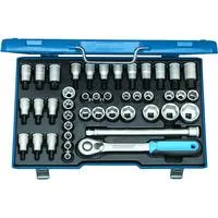 Steckschlüssel-Satz 1/2" 42-tlg (ITX 19 INU-20) blau, Für Innen- und Außen-TX Schrauben und Innensechskantschrauben