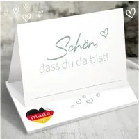 Funke & Brand Grußkarten 50x Tischkarten Hochzeit 85x55mm verschiedene Farben