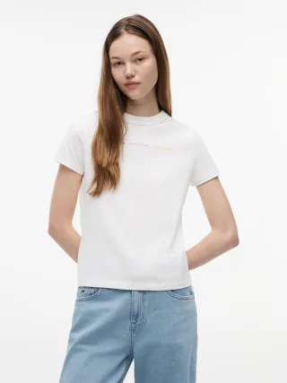 Tommy Jeans (PVH Group) - TJW REG TJ REPEAT WASH TEE Ecru - Gr. - XS