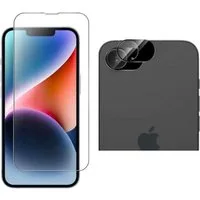 CLM-Tech Displayschutzglas 1X Schutzfolie für iPhone 16e Panzerfolie 1X Kameraschutz für iPhone 16e, 2er Set Kameraglas Panzerglas Displayschutz 9H Glas Folie, 2 Stück, Anti-Fingerabdruck und blasenfrei Anbringung