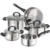Karcher Topf-Set Mia, Edelstahl (5-tlg), inkl. 3 Glasdeckel, Kochtopfset Induktion