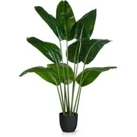 Kunstpalme Künstlicher Bananenbaum mit Topf, Kunstpflanze, Kunstbaum Banane Bananenbaum, PASCH