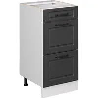 Vicco Unterschrank R-Line Anthrazit Landhaus/Weiß 40cm mit Schubladen ohne Arbeitsplatte (1-St)