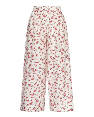msch copenhagen - MSCHFalisha HW Pants AOP rose red flower - Gr. - L