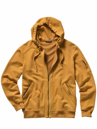 Mey & Edlich Herren Selbstläufer-Sweatjacke Gelb 100 % Baumwolle (bio)