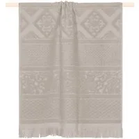 PAD Badetuch HARLEM, 70x140 cm, Frottee (1-St), Made in Europe, Ton in Ton gestreift, mit Ornamenten, mit Fransen