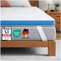 Komfortec, Topper Matratzentopper H3/H4 Oeko-TEX & CertiPUR-US Zertifiziert, 7.5 cm hoch, Gel-Memory, Atmungsaktiv, Ergonomisch