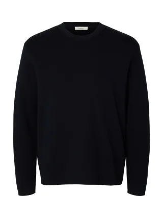 selected men - SLMMIKE LIGHT LS KNIT CREW NECK Sky Captain - Gr. - S