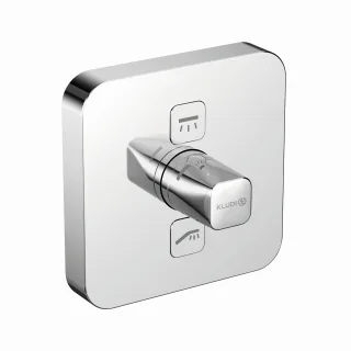Kludi PUSH UP-Arm. mit Rotationskartusch Drucktaste für 2 Verb., soft edge chrom, 387110538 387110538