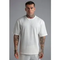 Siksilk T-Shirt SikSilk Herren Ecru Textured T-Shirt
