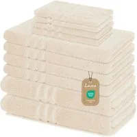Lavea Handtuch Set Elena, Duschtücher, Handtücher, Gästetücher, Waschhandschuhe, 100% Baumwolle (Set, 10-St), Frottierserie, weich & saugstark, pflegeleicht, 500 g/m² Frottier