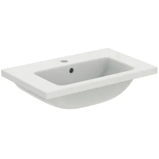 Ideal Standard Möbelwaschtisch i.life S 1 Hahnloch mit Überlauf 610x385x180mm Weiss mit Ideal Plus T4590MA