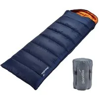 Skandika Schlafsack Iceland, Polycotton, atmungsaktiv, Innentasche mit Klett (2-Wege-Reißverschluss mit Kälteschutz, Stoffsteg, Webbandklemmschutz), 3 Jahreszeiten, 220 x 80 cm, koppelbar, bis -10° C, Packsack