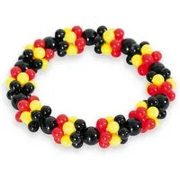 Fries Armband Deutschland Fan Armband Kugeln EM Fußball Europameisterschaft, Deutschlandfarben