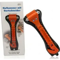 StellarLuma Hammer Auto Hammer Nothammer Notfallhammer Gurtschneider Sicherheitshammer (Packung, 1-St., 2-teilig: Auto Nothammer mit Gurtschneider inkl. Halterung), 2-in-1 Notfallhammer mit Gurtschneider und Fensterbrecher bei Unfällen