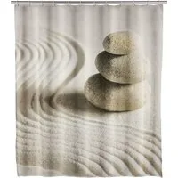 WENKO Duschvorhang Badevorhang waschbar, mit 12 Duschvorhangringen, 100 % Polyester