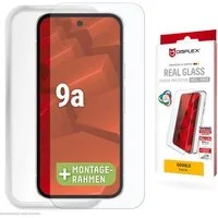 Displex Displayschutzglas Real Glass Screen Protector inklusive Case für Google Pixel 9a, Displayschutzfolie, Schutzfolie, Bildschirmschutz, kratz- & stoßfest