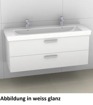 Artiqua 414 Waschtischunterschrank für Subway 2.0 7176D2 Weiß Hochglanz Select, 414-WU2L-V73-7160-12 414-WU2L-V73-7160-125