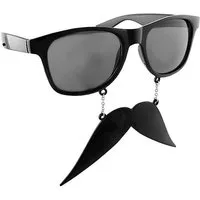 Sun Staches Kostüm Schnauzer Partybrille, Lustige Brille mit imposantem Schnauzbart