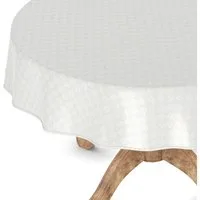 ANRO Tischdecke Wachstuchtischdecke Gartentischdecke Wachstischdecke (Einzelstück 1-tlg), Damast Rund 100cm wasserabweisend mit Saum