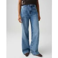 OPUS Palazzohose Palazzo Jeans aus Dry Indigo® Mid Rise Sehr weiter Beinverlauf, Swingpockets vorne