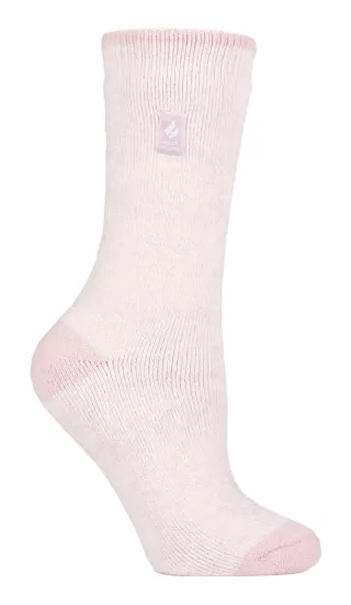 Heat Holders Lite - Womens isoliert thermische Socken | Mehrere Designs einschließlich Argyle Streifen Herzen Sterne | Warme Socken für den Winter - Dusted Pink (Venedig)