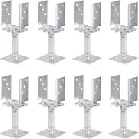 Alberts Pfostenträger Alberts 8 x U-Pfostenträger, Breite 71 - 161 mm, Bodenabstand 150 - 19, (8-St), 8x Alberts U-Pfostenträger im Bundle, galvanisch verzinkt, dickschicht